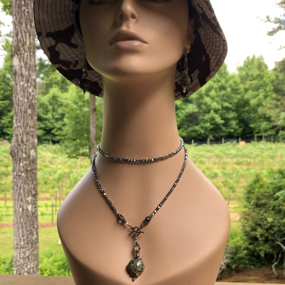Sue Shefts Design Front Toggle Necklace & Earrings